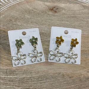 Two Floral Dangle Earrings